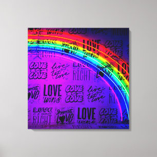 Love Wins Gay Pride LBGQT Rainbow Canvas Afdruk