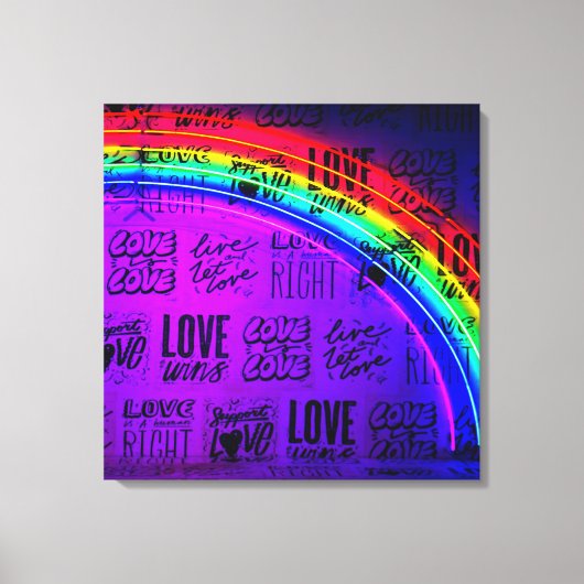 Love Wins Gay Pride LBGQT Rainbow Canvas Afdruk (Voorkant)