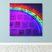Love Wins Gay Pride LBGQT Rainbow Canvas Afdruk (Insitu (Houten vloer))