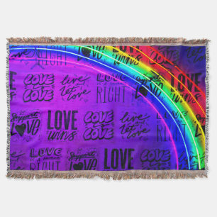 Love Wins Gay Pride LBGQT Rainbow Deken
