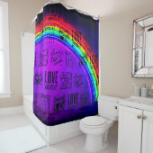 Love Wins Gay Pride LBGQT Rainbow Douchegordijn (In situ)