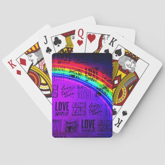 Love Wins Gay Pride LBGQT Rainbow Pokerkaarten (Achterkant)