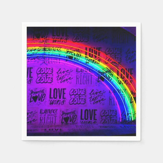 Love Wins Gay Pride LBGQT Rainbow Servet (Voorkant)