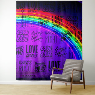 Love Wins Gay Pride LBGQT Rainbow Wandkleed
