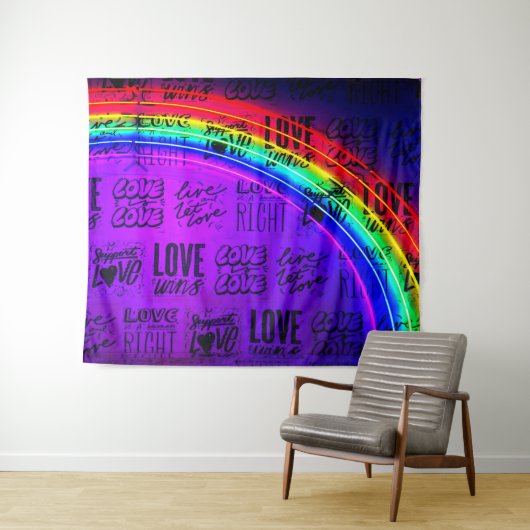 Love Wins Gay Pride LBGQT Rainbow Wandkleed (In Situ (horizontaal))