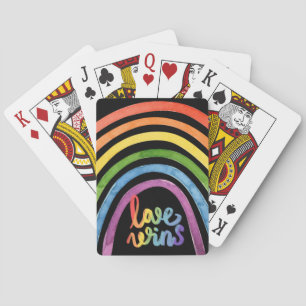 Love Wins Gay Pride Rainbow Pokerkaarten