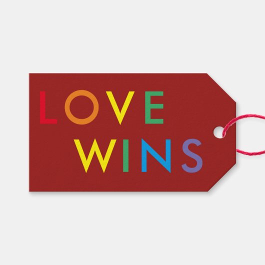 Love Wins Gift Label Cadeaulabel (Voorkant (Horizontaal))