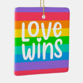 Love Wins Keramisch Ornament (Rechts)