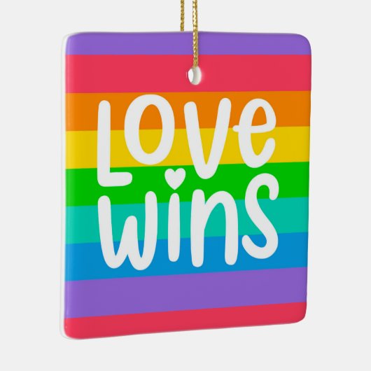 Love Wins Keramisch Ornament (Rechts)