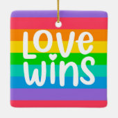 Love Wins Keramisch Ornament (Achterkant)