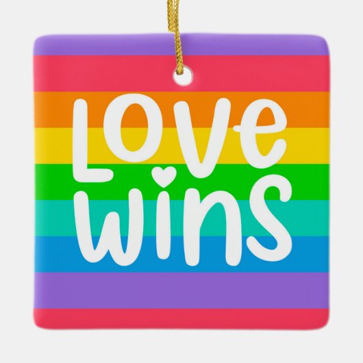 Love Wins Keramisch Ornament (Voorkant)