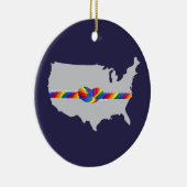 Love Wins Keramisch Ornament (Rechts)