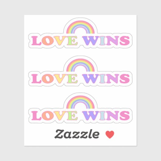 Love Wins - LGBT / Gay Pride Rainbow Sticker (Vel)