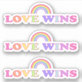 Love Wins - LGBT / Gay Pride Rainbow Sticker (Voorkant)