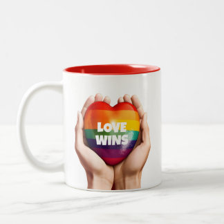 Love Wins LGBT Gay Pride Tweekleurige Koffiemok
