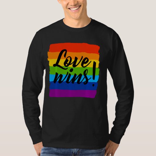 Love Wins Lgbt Rainbow Pride T-shirt (Voorkant)