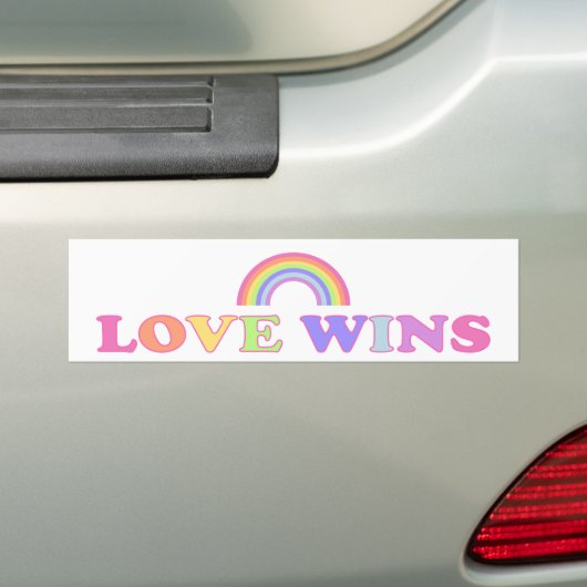 Love Wins - LGBTQ / Gay Pride Rainbow Bumpersticker (Op auto)