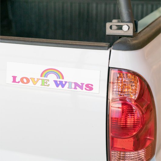 Love Wins - LGBTQ / Gay Pride Rainbow Bumpersticker (Op Truck)