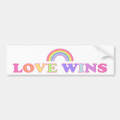 Love Wins - LGBTQ / Gay Pride Rainbow Bumpersticker (Voorkant)
