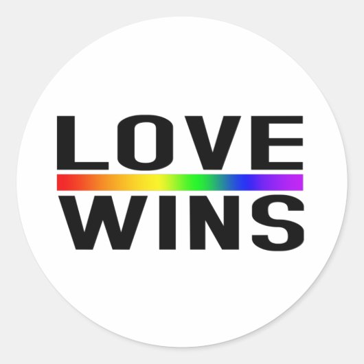 Love Wins - LGBTQ+ Pride  Ronde Sticker (Voorkant)