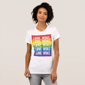 Love Wins - Love Equality Rainbow Flag T-shirt (Voorkant volledig)