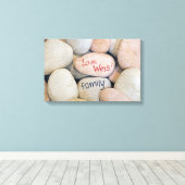 Love Wins-message on rocks Canvas Afdruk (Insitu (Houten vloer))