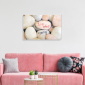 Love Wins-message on rocks Canvas Afdruk (Insitu (Woonkamer))