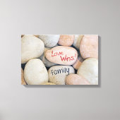 Love Wins-message on rocks Canvas Afdruk (Voorkant)