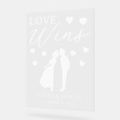 Love Wins Personalized Wedding Acryl Bord (Hoek)