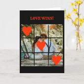 Love Wins Photo Message Black Valentijn Card Kaart (Gele Bloem)