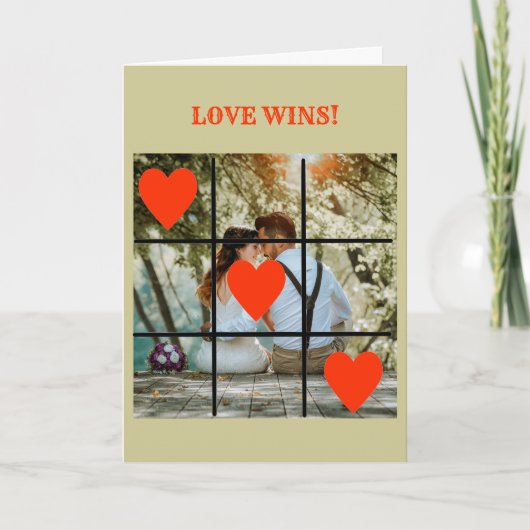 Love Wins Photo Message Personalize Valentijn Car Kaart (Voorkant)