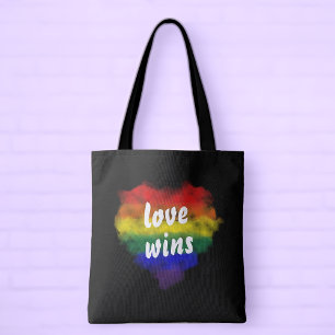 Love Wins Pride Regenboog Hart Tote Bag