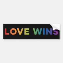 Love Wins Rainbow Bumpersticker 3