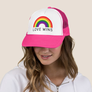 Love Wins Rainbow Colors LGBTQ Pride Month Trucker Pet
