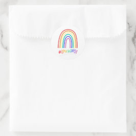 Love Wins Rainbow Colors Tekening Ronde Sticker