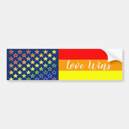 Love Wins Rainbow Flag Bumpersticker