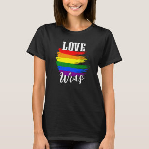 Love Wins Rainbow Flag Tolerance Peace Pride LGBT T-shirt