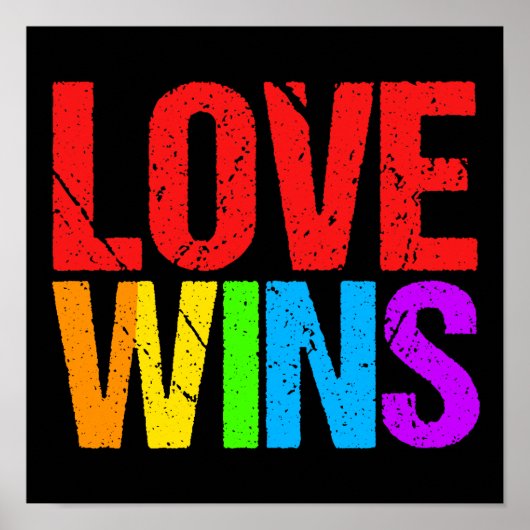 Love Wins Rainbow Gay Pride Poster (Voorkant)