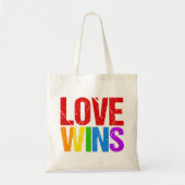 Love Wins Rainbow Gay Pride Tote Bag (Voorkant)