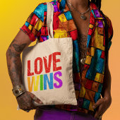 Love Wins Rainbow Gay Pride Tote Bag