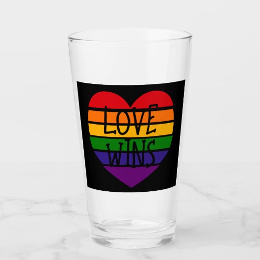Love Wins Rainbow Heart Glas (Voorkant)