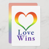 Love Wins Rainbow Heart Kaart (Voorkant / Achterkant)