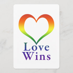 Love Wins Rainbow Heart Kaart