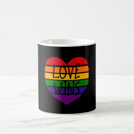 Love Wins Rainbow Heart Koffiemok
