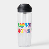 Love Wins Rainbow Heart Waterfles (Achterkant)