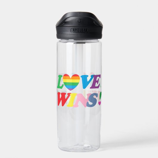 Love Wins Rainbow Heart Waterfles (Achterkant)