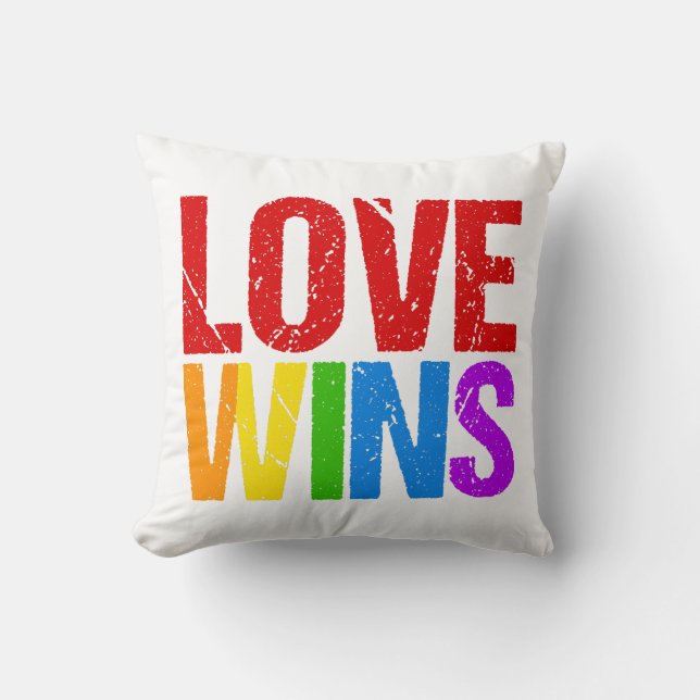 Love Wins Rainbow Kussen (Voorkant)