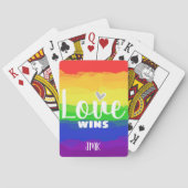 Love Wins Rainbow Monogram Cards Pokerkaarten (Achterkant)