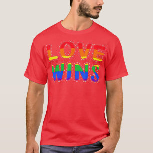 Love Wins Rainbow Peace Sign Pride Lesbian T-shirt