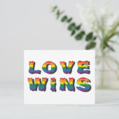Love Wins Rainbow Pride Briefkaart (Staand voorkant)